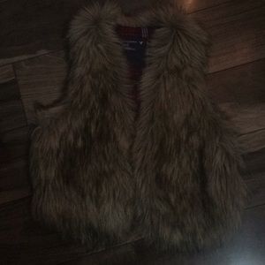American Eagle fur vest